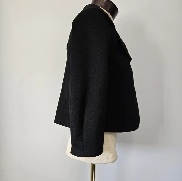 TOBIAS NWT 100% Wool Cropped Black Women's Jacket. Size 2 - Picture 4 of 16